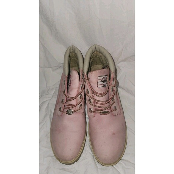 Timberland Ankle Women's Light Pink Suede  Waterproof Boots  Size 9M - Picture 3 of 6